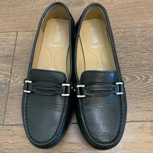 Geox Black Leather Loafers